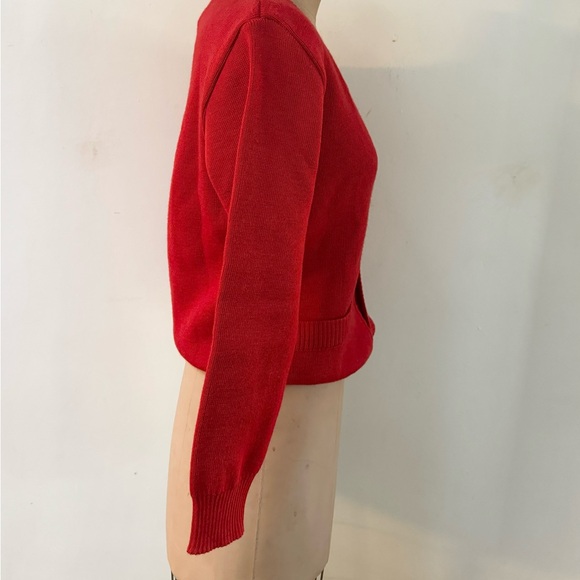 vintage deadstock ARMOR-LUX red wool cardigan made in France MEDIUM - Picture 6 of 10